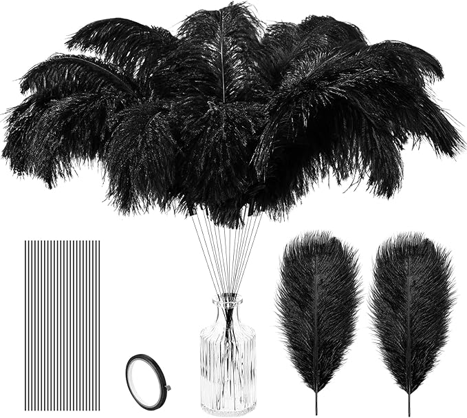 Hanaive 150 Pcs Ostrich Feathers Set Bulk Plumes 12-14 Inch 70 Pcs Large by Hanaive