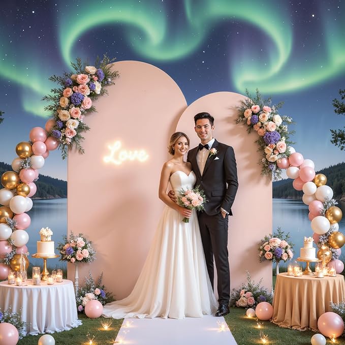 7.2FT 6FT Arch Backdrop Cover for Wedding, Birthday Party Decor, Chiara - Image 2