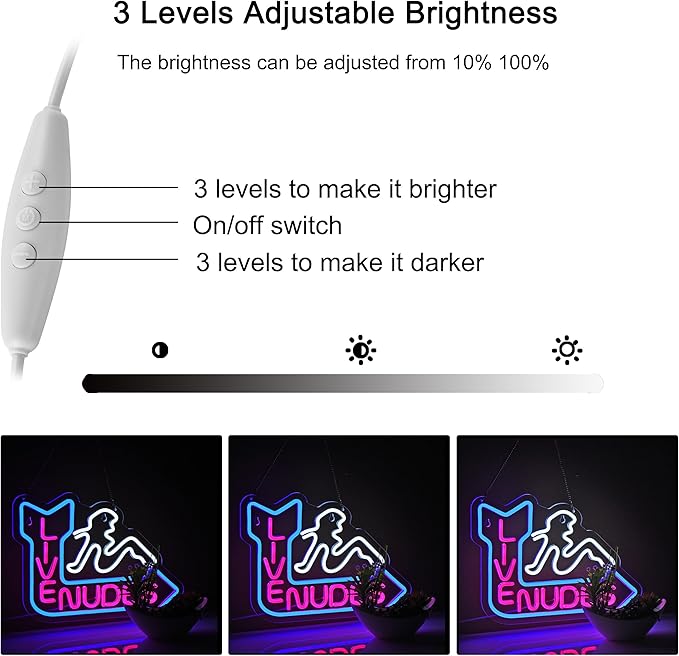Neon Sign for Wall Décor LED Live Batchroom Changing Room Restroom Neon Lights - Image 4