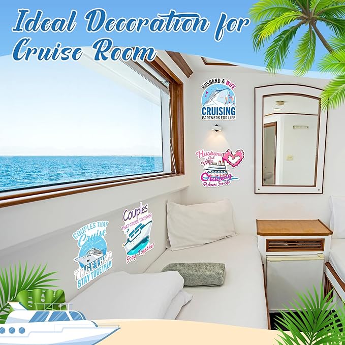 Hoteam 4 Pcs Couples Cruise Door Decorations Magnetic Husband and Wife Cruise - Image 3