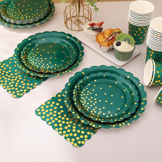 175Pcs Green and Gold Party Decoration - Image 4