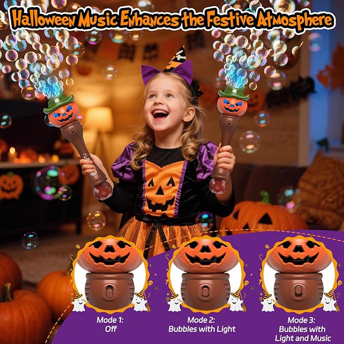 Halloween Pumpkin Bubble Wand for Kids - Image 6