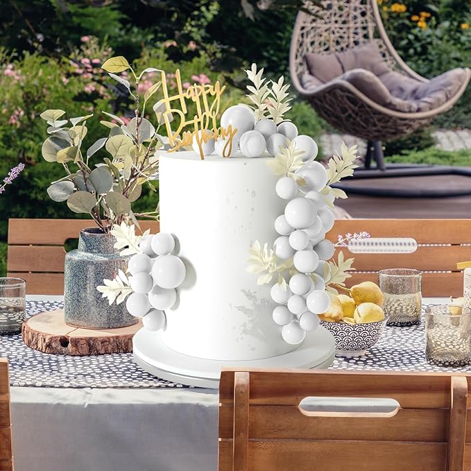 MIAHART Ball Cake Toppers Boho Grass Cake Topper Ball Cake Insert Decoration - Image 5