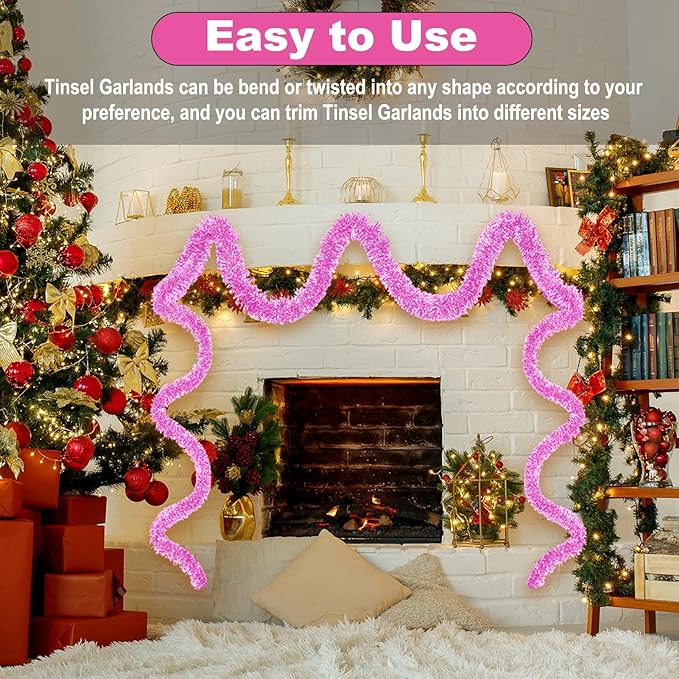 50 Feet Christmas Foil Fringe Banner Metallic Tassle Garland Metallic Backdrop - Image 4