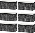 6 Pack 29x108 Inch Metallic Foil Fringe Tinsel Table Skirts Banner by AIKENLIN