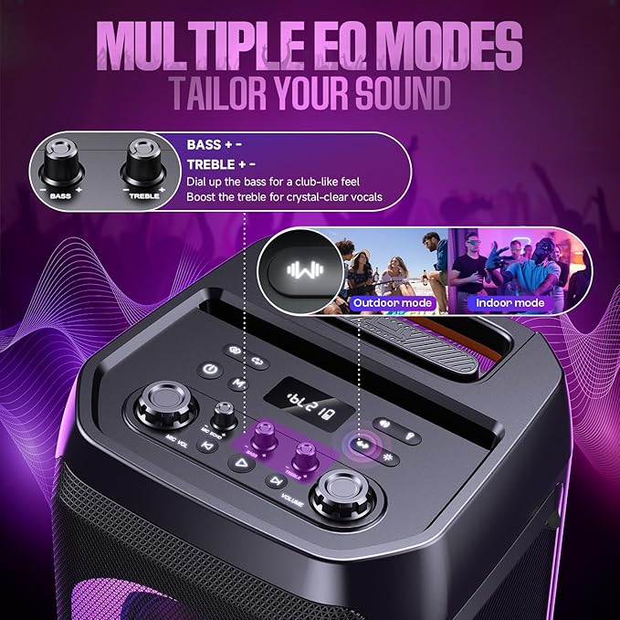 W-KING Portable Speaker Bluetooth Partybox Loud, 370W MAX Pro Sound, Deepest - Image 6