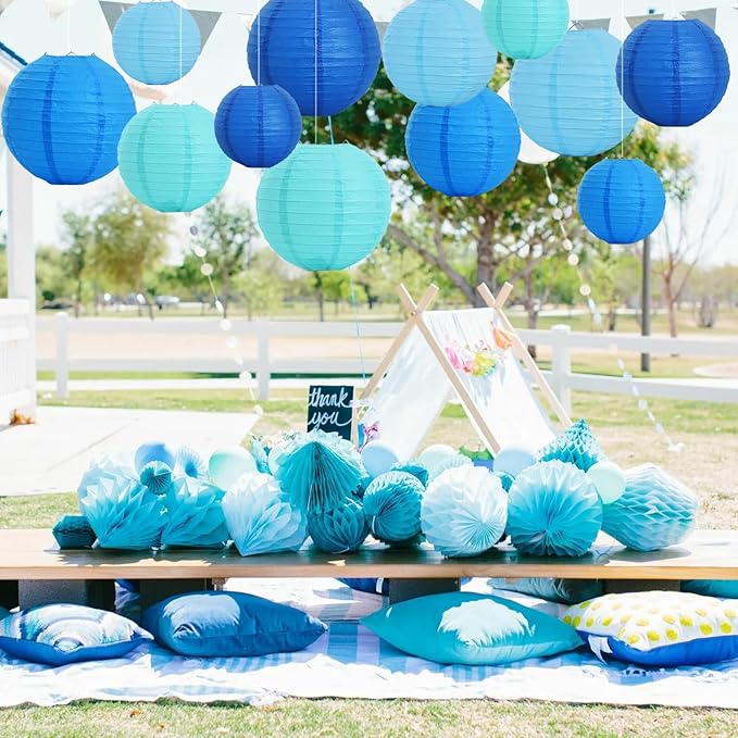 BEISHIDA 16 Pcs Sea Mix Paper Lanterns, Hanging Decorative Chinese Japanese - Image 5