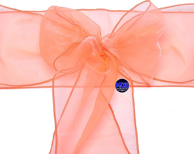 MDS Pack of 250 PCS Organza Chair Sashes Wider Dining Chair Bows Ribbon Tie Back - Image 4