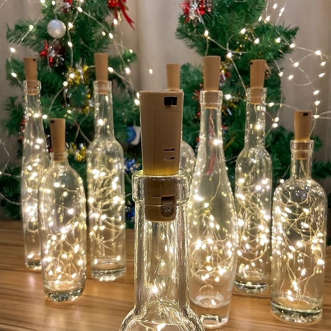 6-Pack LED Bottle Lights with Dual Battery Pack, 6.6ft 20 LEDs, Twice The - Image 3