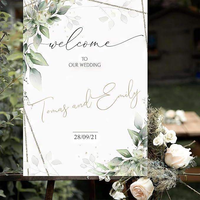 Editable Welcome Sign, Welcome Sign, Geometric Greenery Sign, Eucalyptus - Image 3