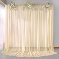 10ft x 10ft Champagne Backdrop Curtains, Wrinkle-Free Sheer Chiffon Fabric by WishCare
