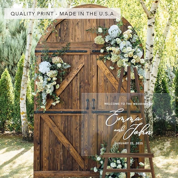 Andaz Press Custom Large Wedding Acrylic Sign, 16 x 24 Inches, Welcome Custom - Image 5