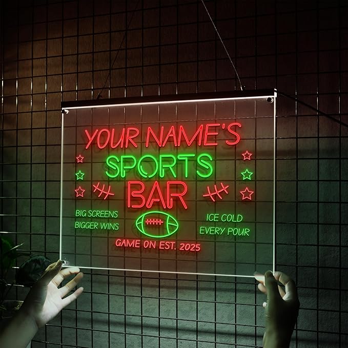 Personalized Sports Bar Neon Sign LED Wall Light Up Football Bar Decor - Image 2