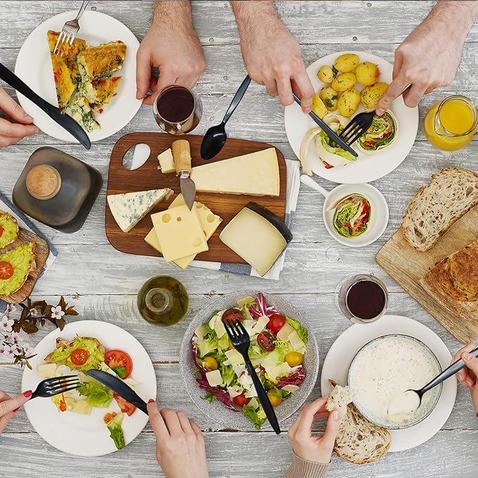 Black Compostable Silverware, Plastic 120 Forks 120 Spoons 60 Knives, Non - Image 6