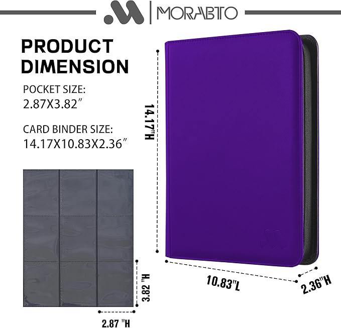 Card Binder 9 Pockets, Trading Card Binder Holds up to 864 Cards - Image 2