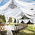 6 Panels White Wedding Ceiling Drapes 5ftx50ft Ceiling Drapes Chiffon Fabric by fani