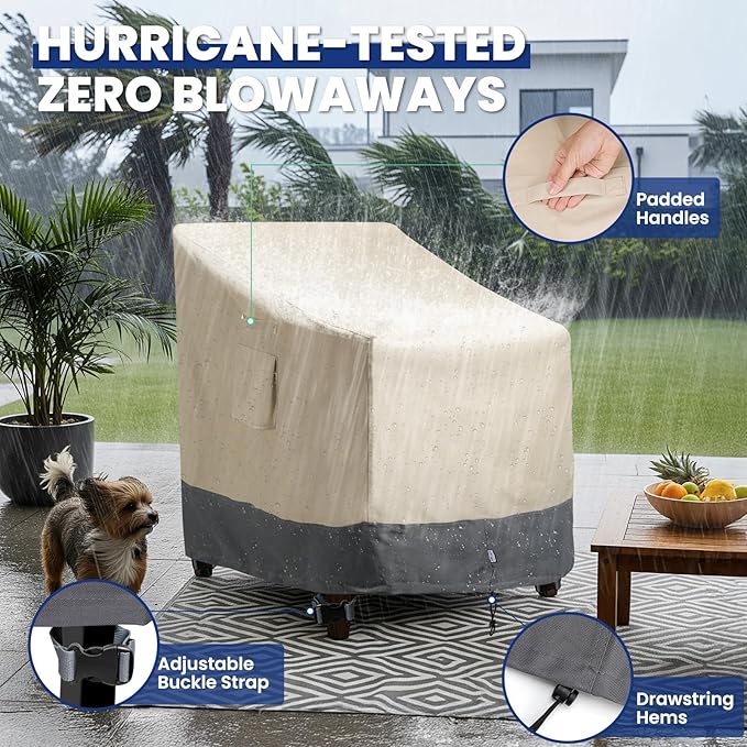 Extra Heavy Duty Patio Chair Covers Waterproof, 2 Pack Patio Furniture Covers - Image 5