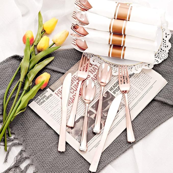 Supernal Set of 60 Packs Rose Gold Silverware - Image 4