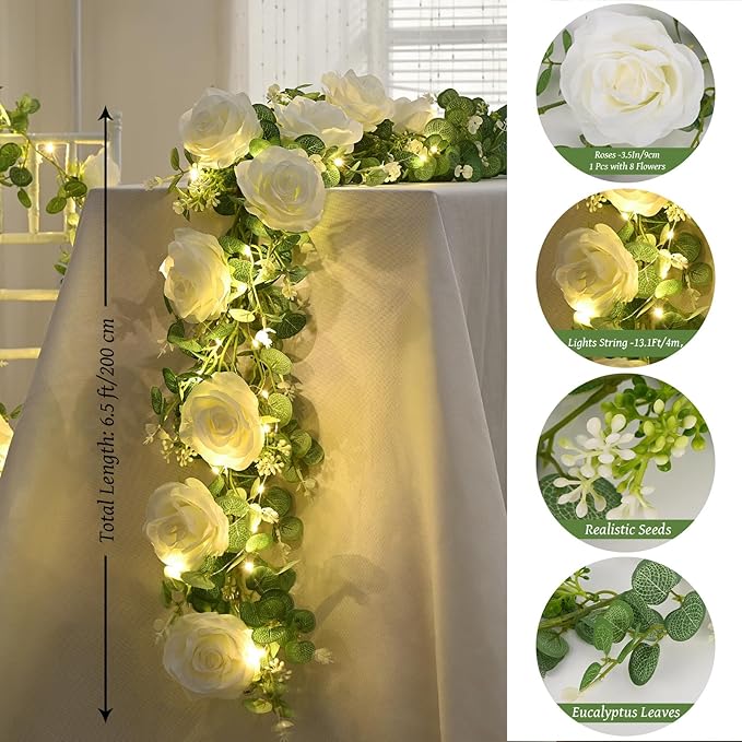 Dolicer 2Pcs 13Ft Artificial Eucalyptus Garlands - Image 3