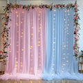 10×10ft Pink Blue Tulle Backdrop Curtain by WishCare