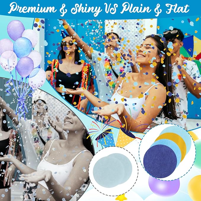 RYKOMO 10000 Pieces 1 Inch Round Tissue Paper 3.5oz Table Confetti Dots Blue - Image 3