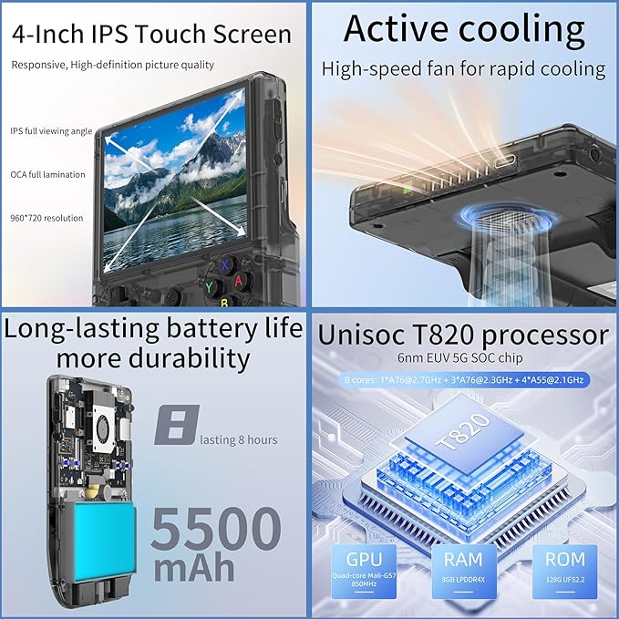 RG406V Handheld Game Console Preloaded Games RG 406V 4-inch IPS Multi-touch - Image 5
