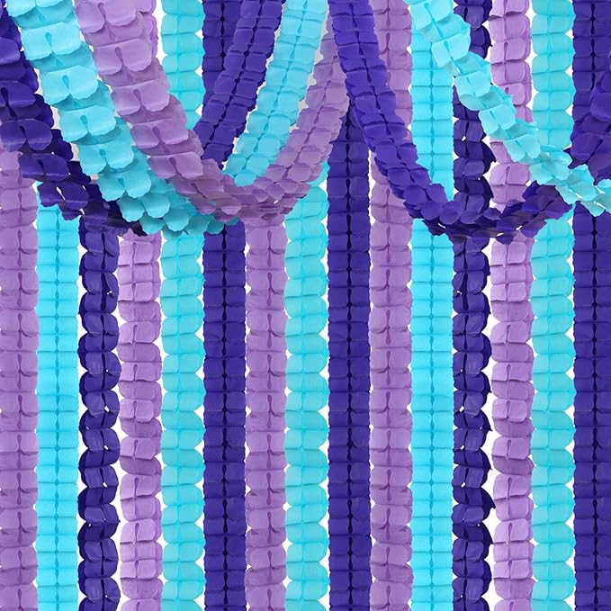 Purple-Blue Mermaid Party-Decorations Garland Streamers by OURUOLA