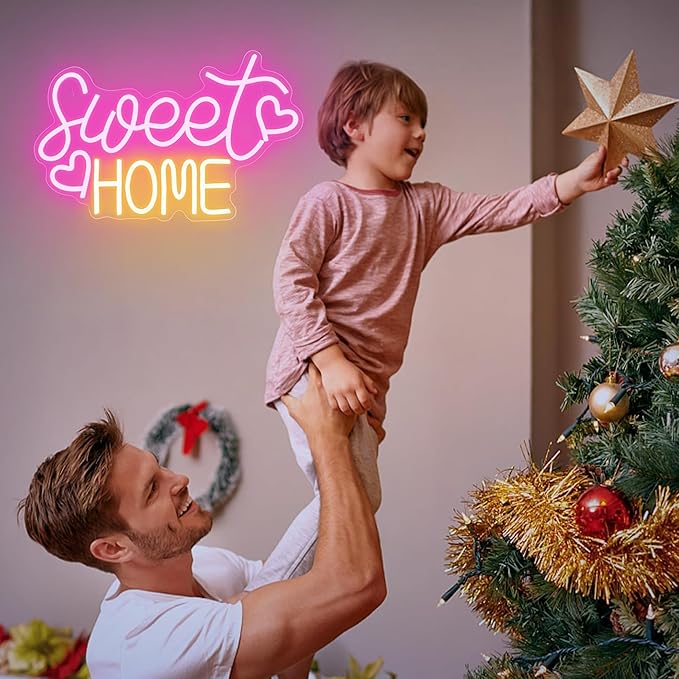 Sweet Home Neon Sign for Wall Decor, 15.7x9.8 inch USB Powered Home Sweet Home - Image 5