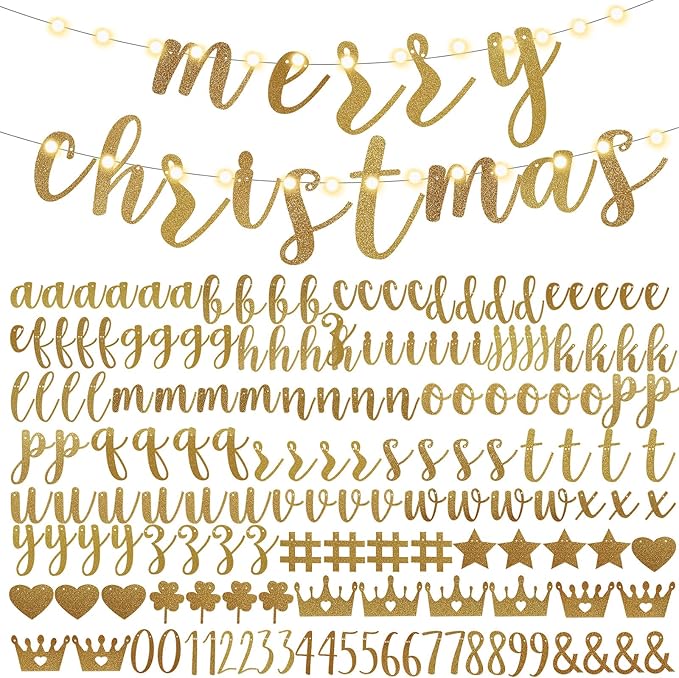 TaoBary 167 Pcs DIY Banner Kit Happy Birthday Glitter Banner Customizable - Image 7