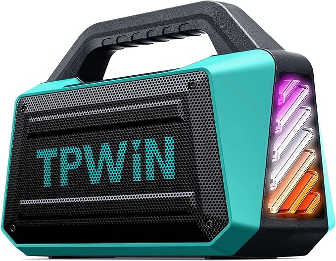 Powerful 80W Outdoor Bluetooth Speaker: IPX6 Waterproof, 20H Playtime, Deep Bass by TPWIN