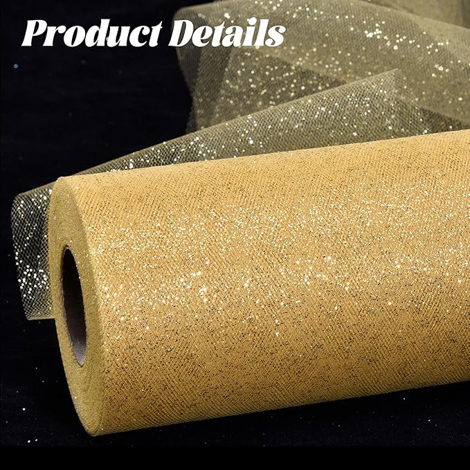 Glitter Tulle Rolls 6” by 50 Yards Sparkle Tulle Fabric Ribbon Sequin Tulle - Image 5