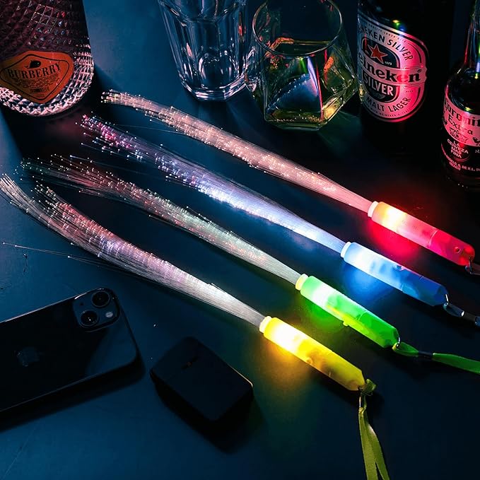 28 Pcs Sparkler Firework Sticks Glow Fiber Optic Wands, LED Flashing Sticks - Image 3