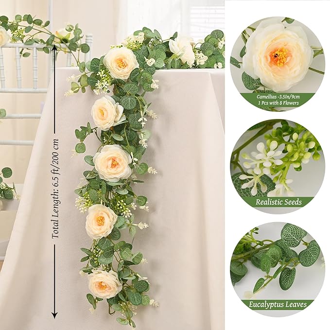 Dolicer 4Pcs 26Ft Artificial Eucalyptus Garlands - Image 3