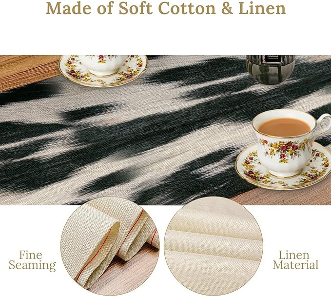 Rustic Cow Skin Print Table Runner, Country Farm Animal Fur Skin Pattern - Image 6