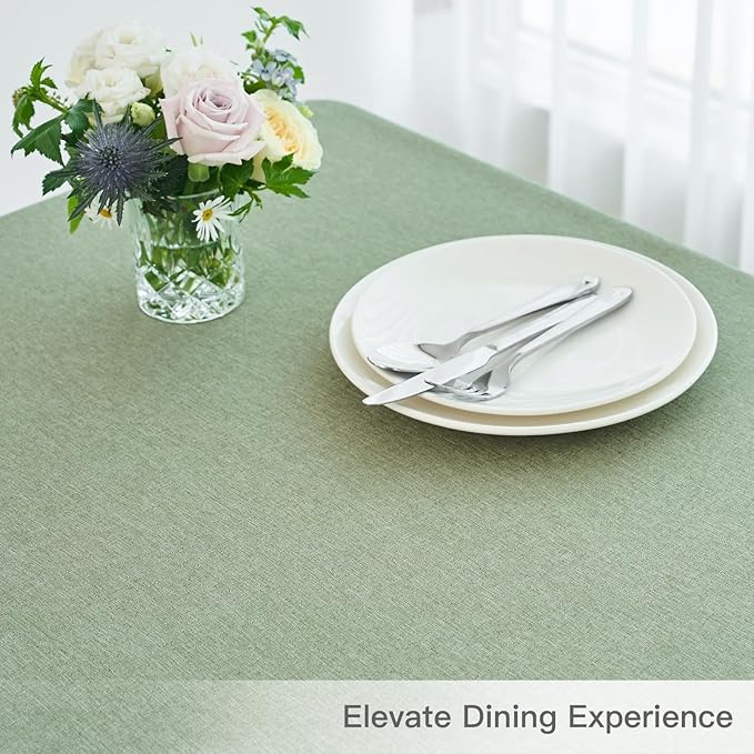 maxmill Linen Textured Rectangle Tablecloth Water Resistant Wrinkle Free - Image 8