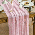 Artoid Mode 6PCS Pink Gold Gauze Table Runner 120 Inch 10FT, Glitter Metallic by ArtoidMode