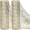 Ribbli 2 Rolls Champagne Gold Metallic Mesh Ribbon Champagne Gold Deluxe Foil by Ribbli