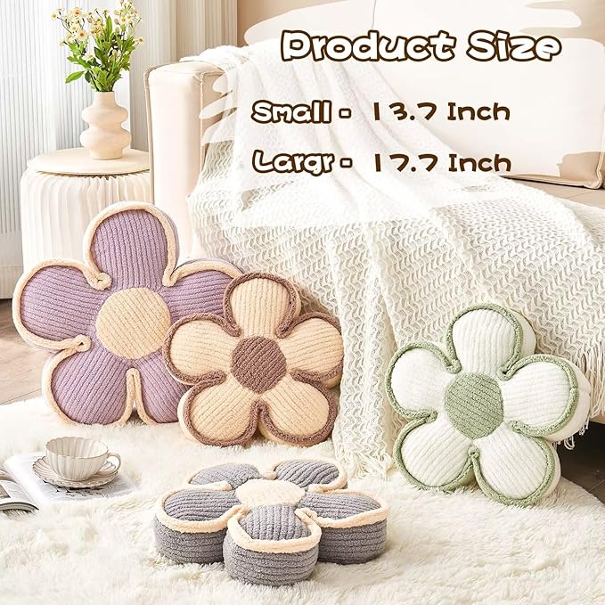 Flower Pillow - Soft Shaped Floor Cushion, Decorative Throw Pillow, Cute - Image 3