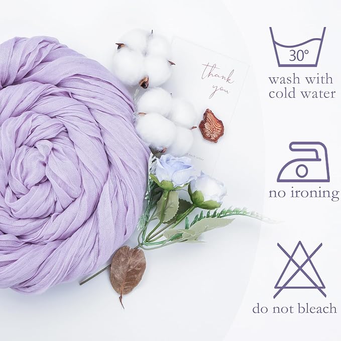 12 Pack Lilac Purple Cheesecloth Table Runner 10ft Boho Gauze Fabric Cheese - Image 5