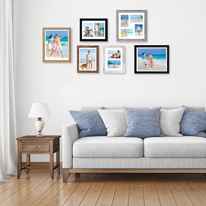 8x10 Picture Frame Set of 2, Natural Oak Wood Frame - Image 7