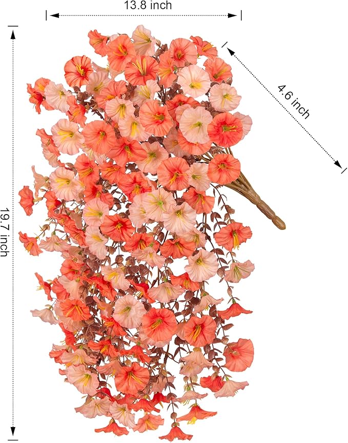 2 PCS Artificial Faux Fall Hanging Flowers Plants - Image 3