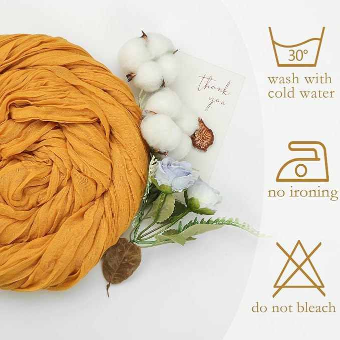 6 Pack Gold Cheesecloth Table Runner 10ft Boho Gauze Fabric Cheese Cloth Table - Image 5