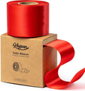 Red Satin Ribbon 2.5 Inch Double-Faced Ribbons 25 Yards by Keypan