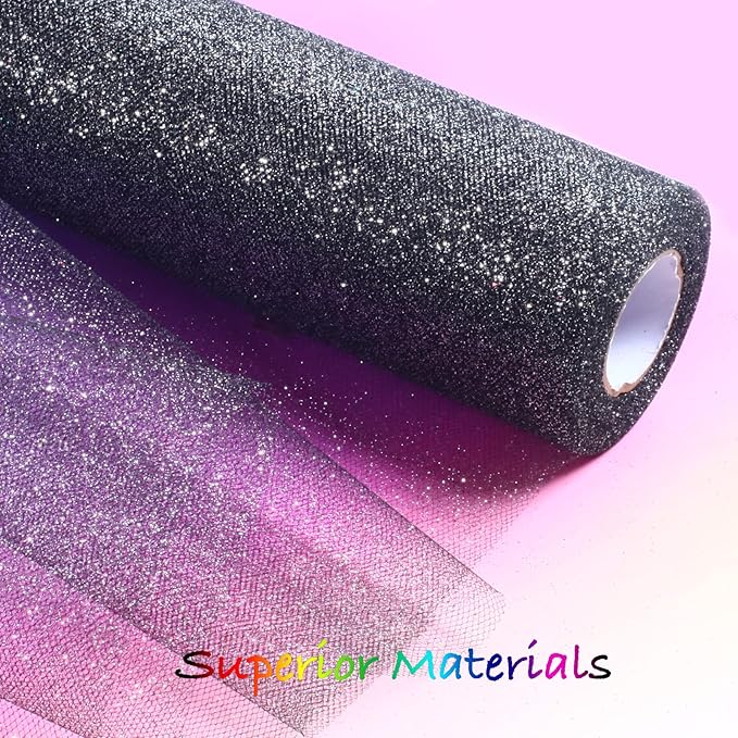 ICOSHOW Sparkling Tulle Rolls, 15” by 30 Yards Glitter Tulle Spool Ribbon Fabric - Image 4
