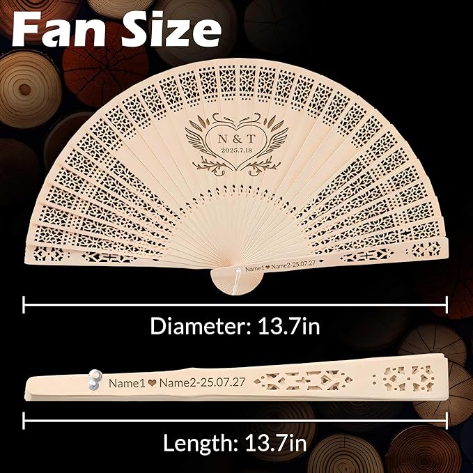 50 PCS Custom Fans Personalized Folding Fans - Image 4