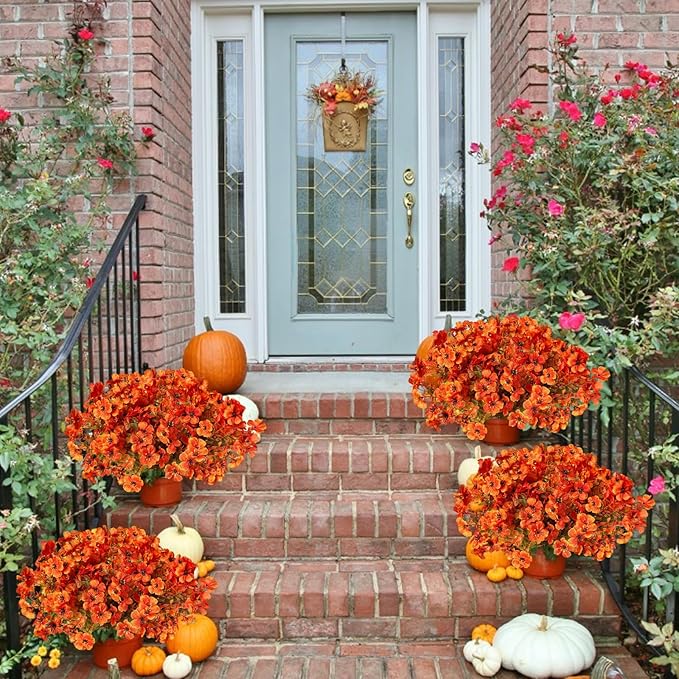 Artificial Fall Flowers Faux Mums - Image 3