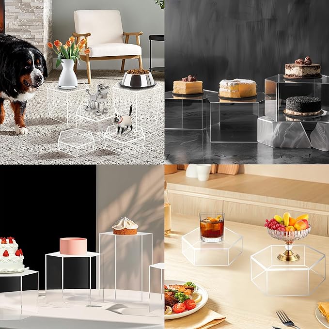6 Pcs Buffet Risers, Dessert Stands, Acrylic Boxes - Image 6