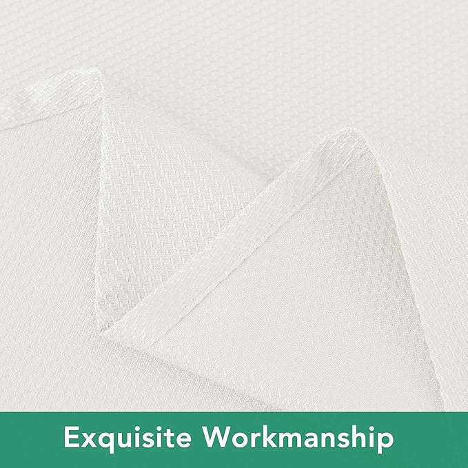 Biscaynebay Textured Fabric Tablecloths 52x70 Inches Rectangular, Ivory Water - Image 4