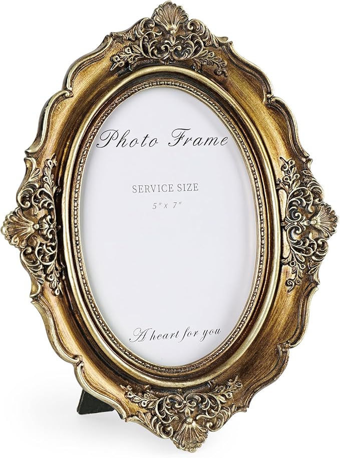 Cuspin 5x7 Gold Frames Vintage Picture Frame, Bronze Gold 5 by 7 Picture Frame by Cuspin