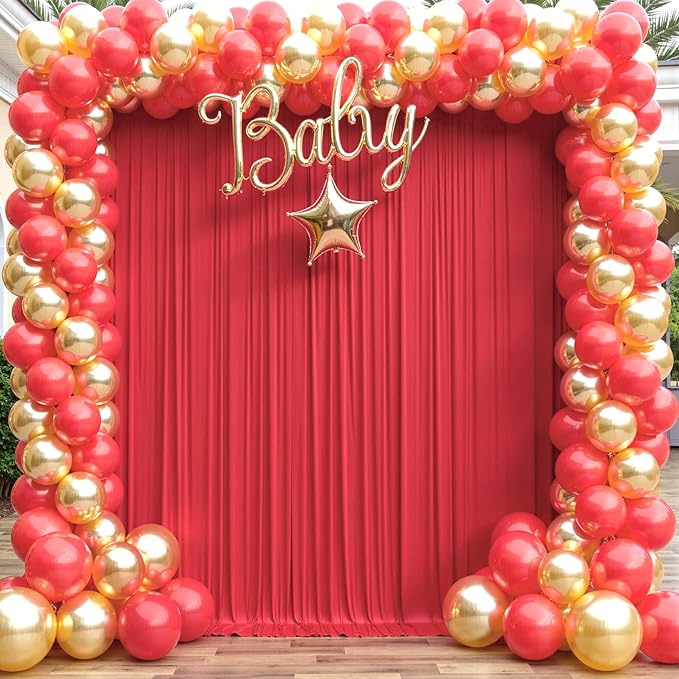 50×14ft Wrinkle Free Red Backdrop Curtain - Image 8